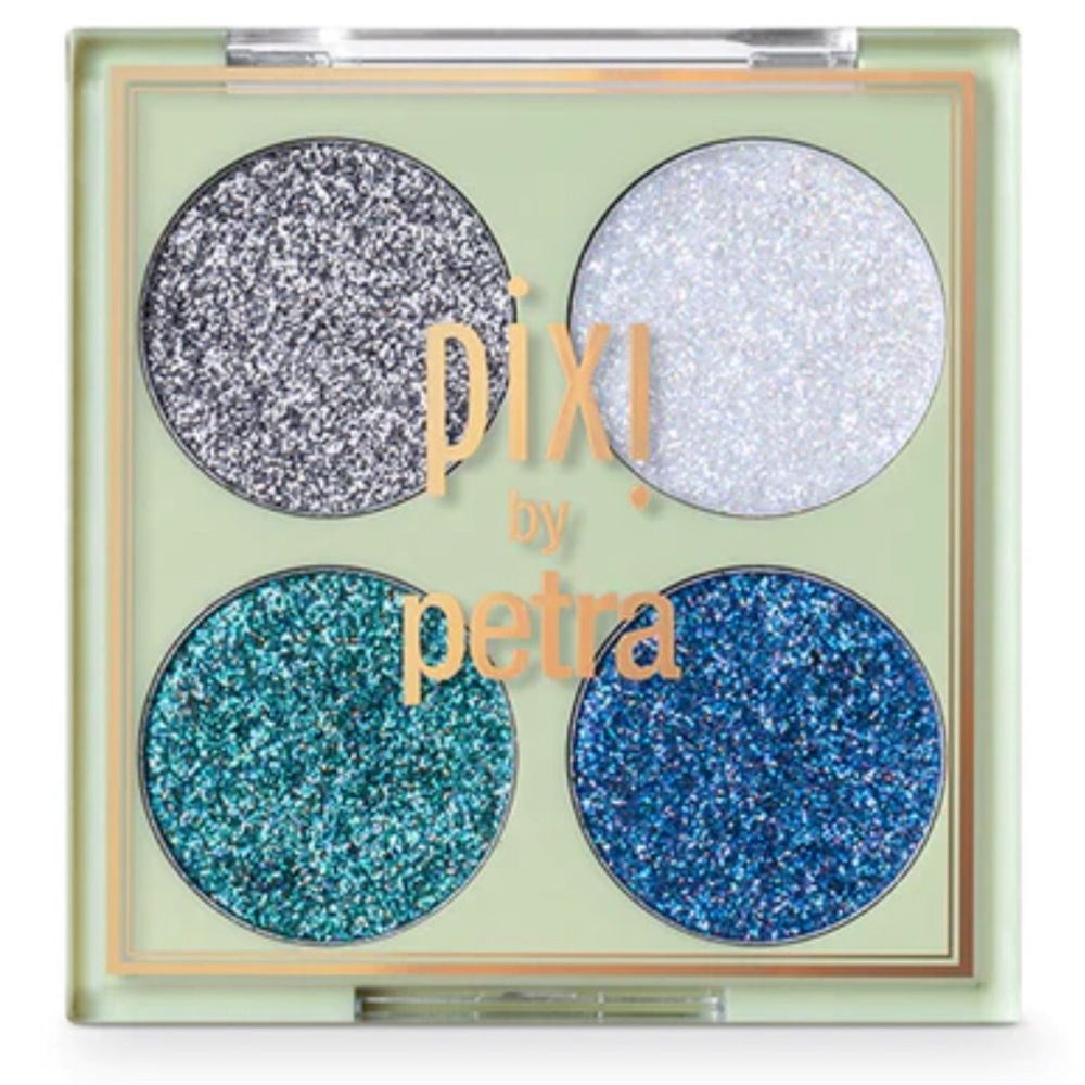 Pixi by Petra blue pearl Glitter-y Eye Quad eyeshadow palette new